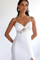 Goddess Of Dawn Satin Maxi Dress White