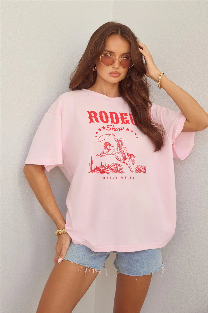 BASE Rodeo Show Oversized T-Shirt Pink