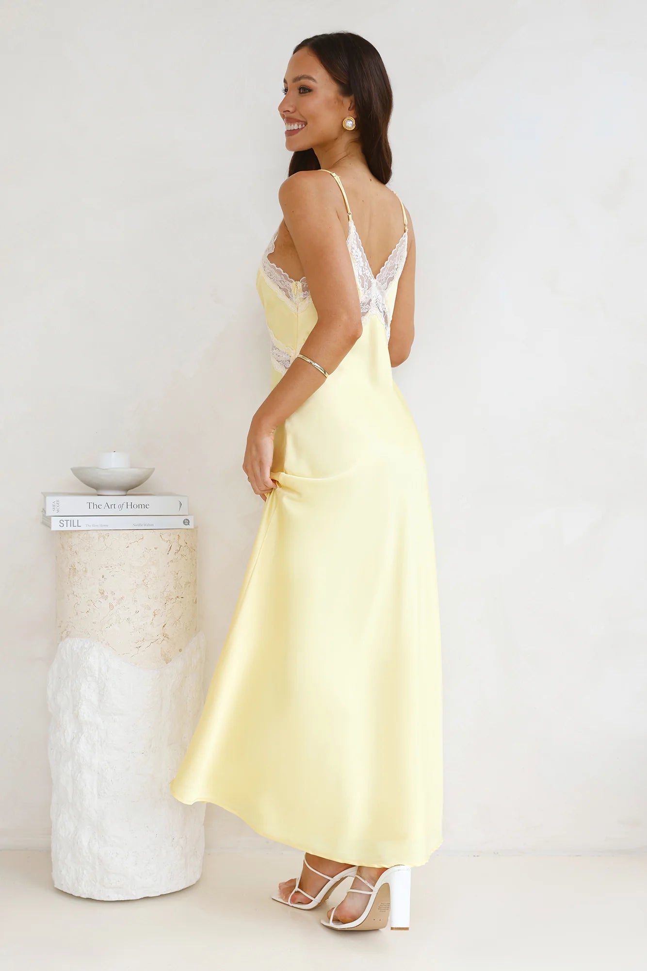 Ultimate Love Satin Slip Maxi Dress Yellow