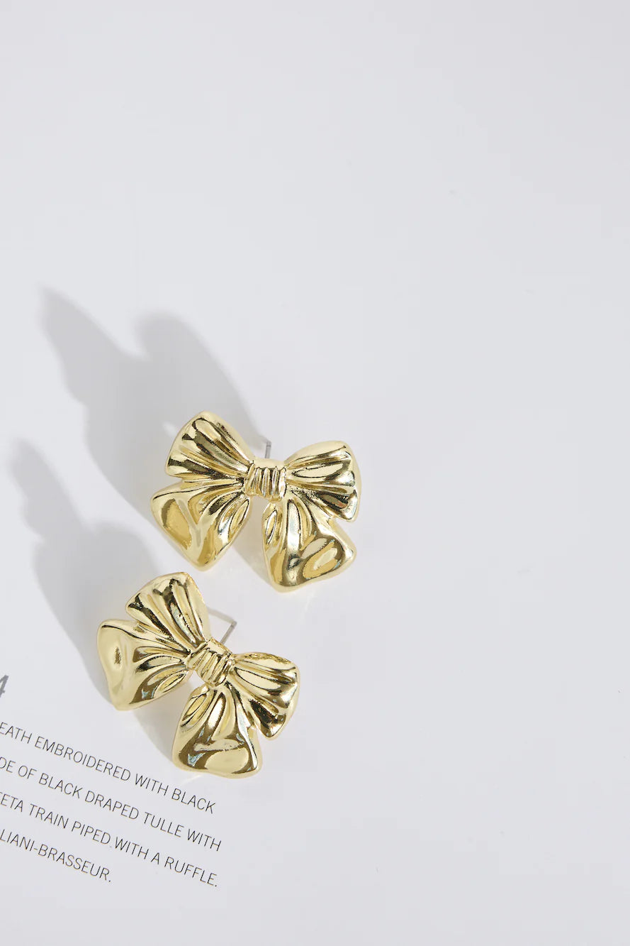 18k Gold Plated Flirty Bow Earrings Gold