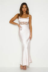 Create with Confidence Satin Maxi Dress Pink