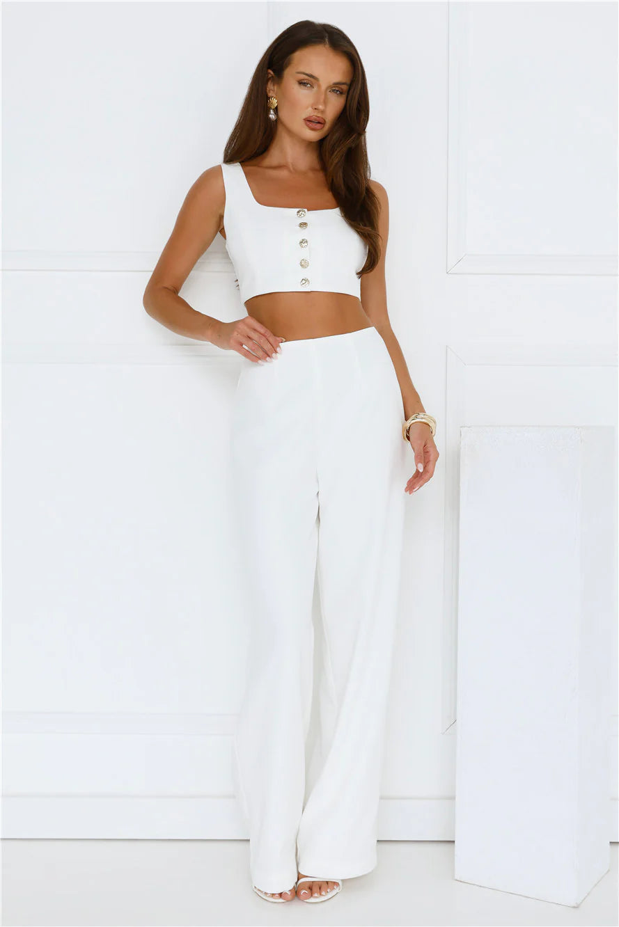 Basking In Style Crop Top Cream