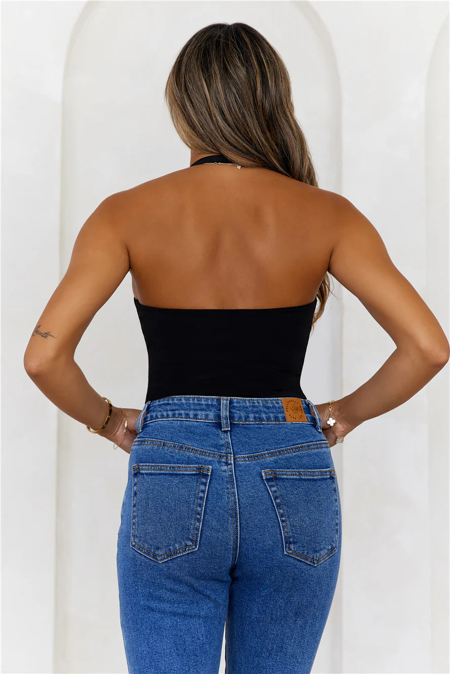BASE Contour Going Viral Halter Top Black