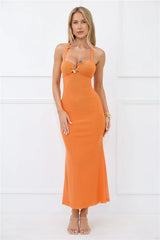 Game Changer Mesh Maxi Dress Orange