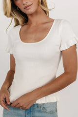 Paley Ribbed Top | Off White