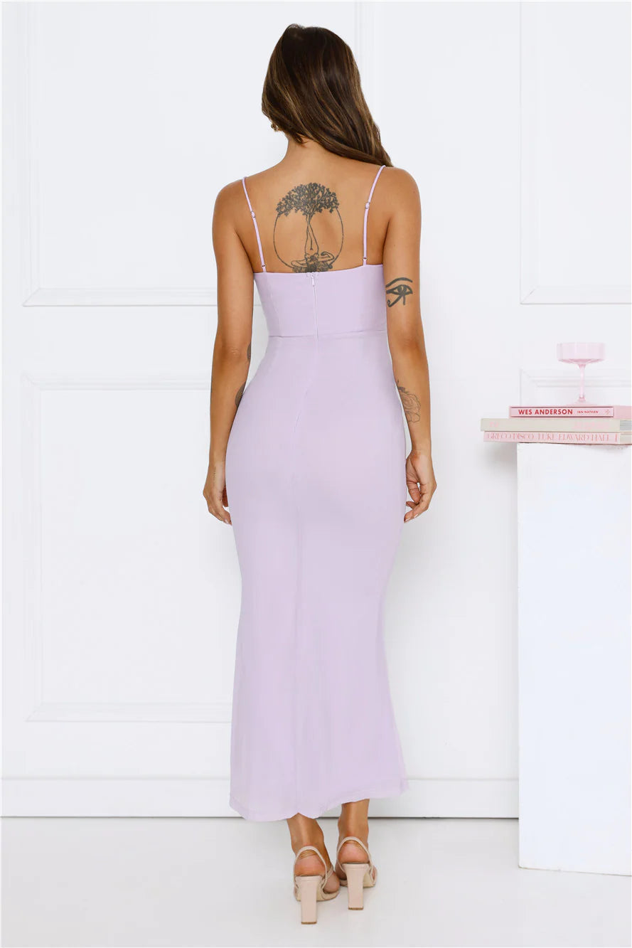 Drama Detox Mesh Maxi Dress Lilac