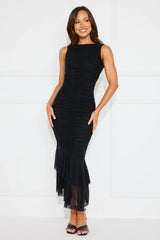 Your Party Mesh Maxi Dress Black