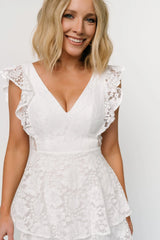 Margot Lace Tiered Maxi Dress | Off White