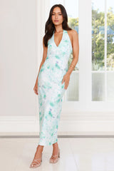 Glow Season Halter Maxi Dress Green