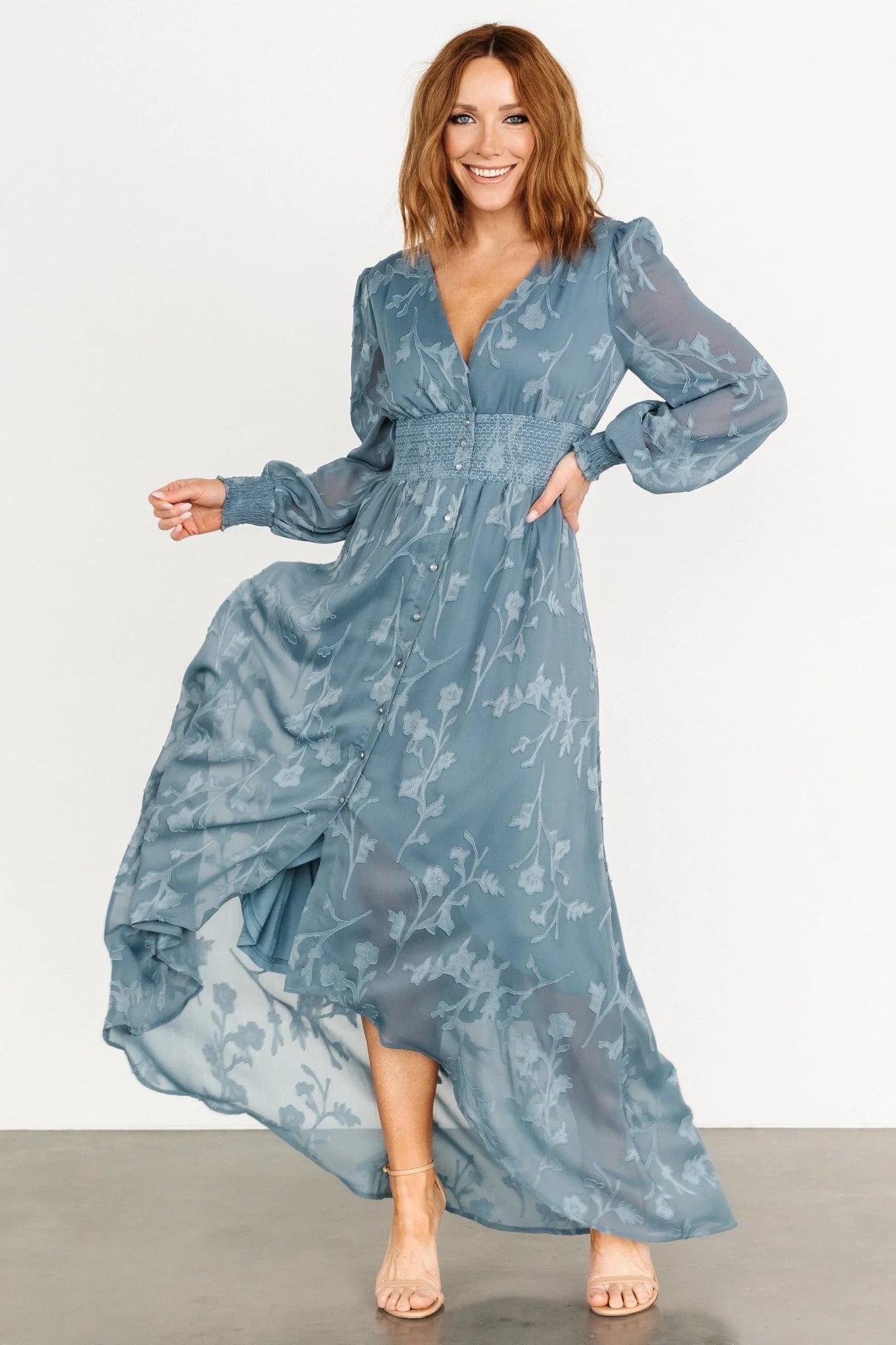 Mayfair High Low Maxi Dress | Slate Blue