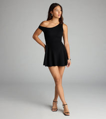 Twirl Season One-Shoulder Skater Mini Dress
