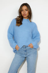 Dreamy Knitted Sweater Blue