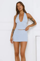 Dorothy Gingham Skort Blue