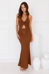 Coral Cove Maxi Skirt Brown