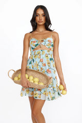 Blooming Field Mini Dress Blue