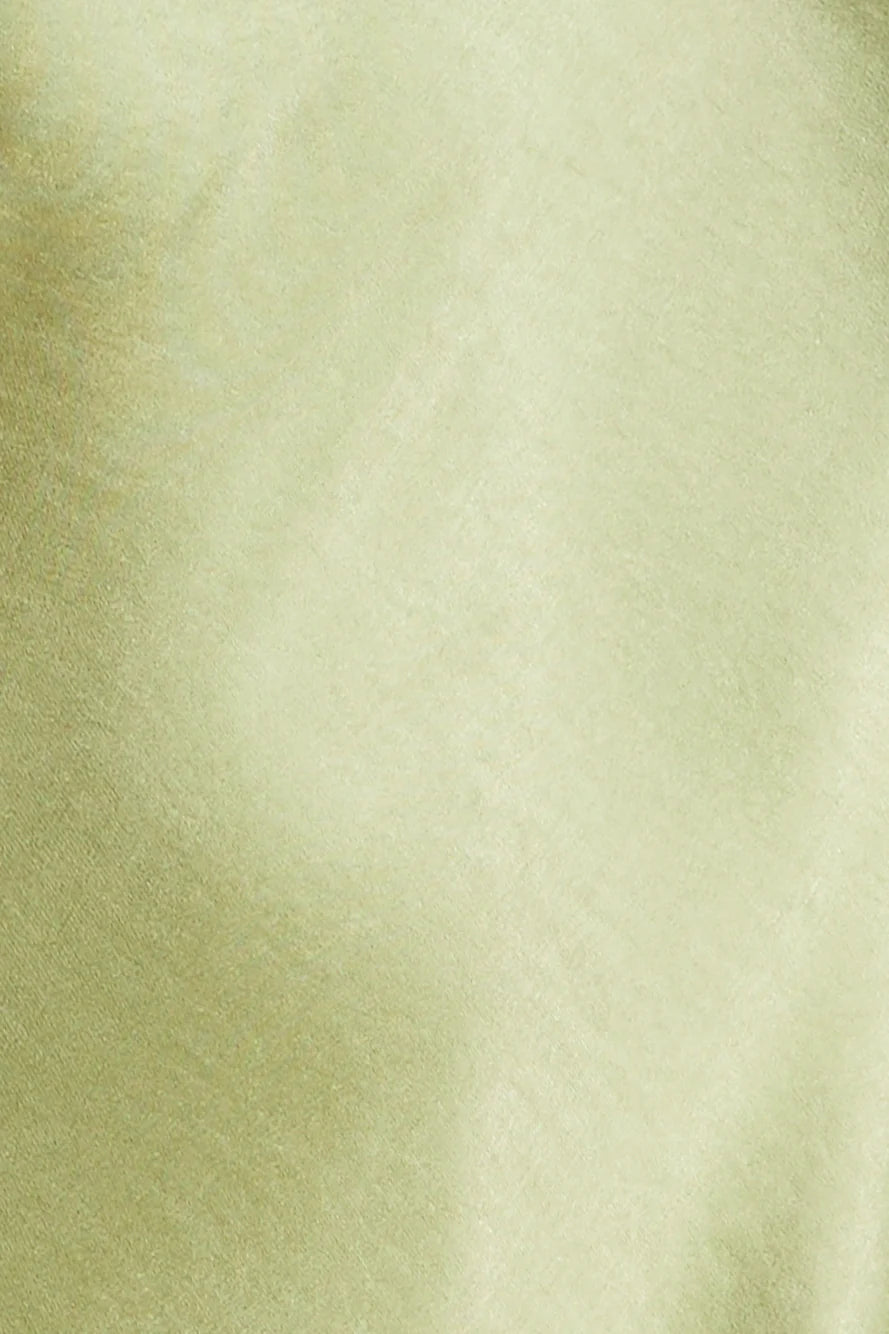 Flower Chains Satin Maxi Dress Green