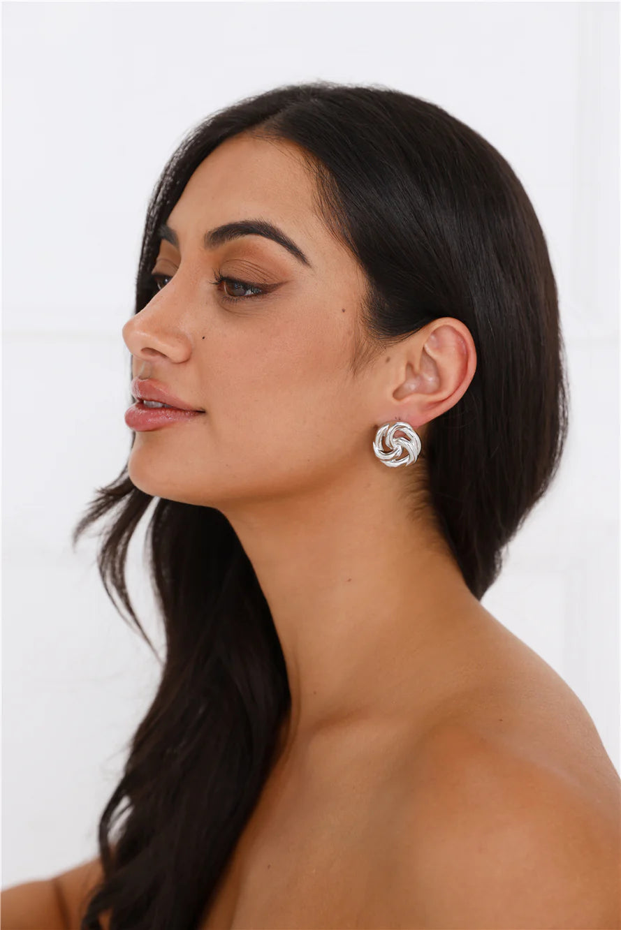 925 Silver Knots To Tie Earrings Silver