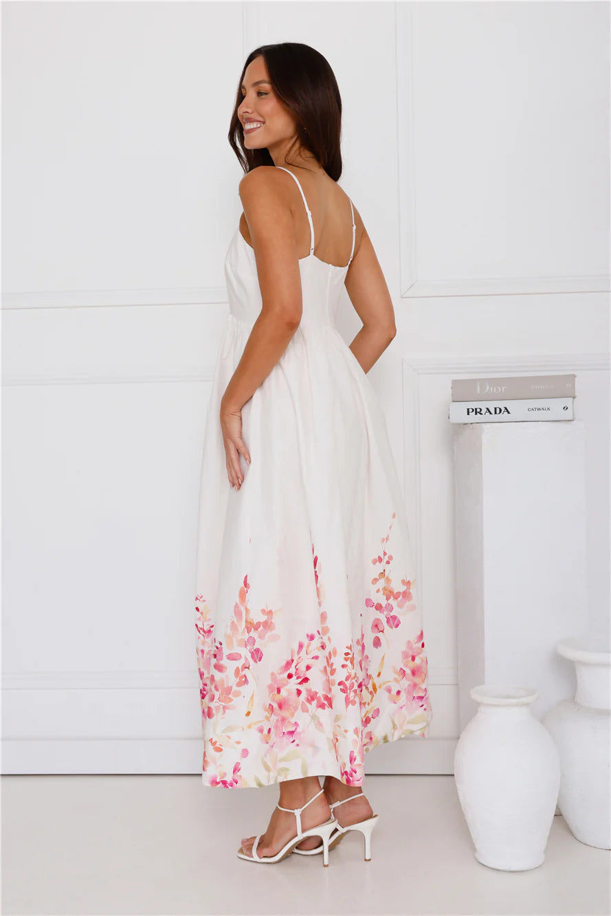 Feminine Maxi Dress White