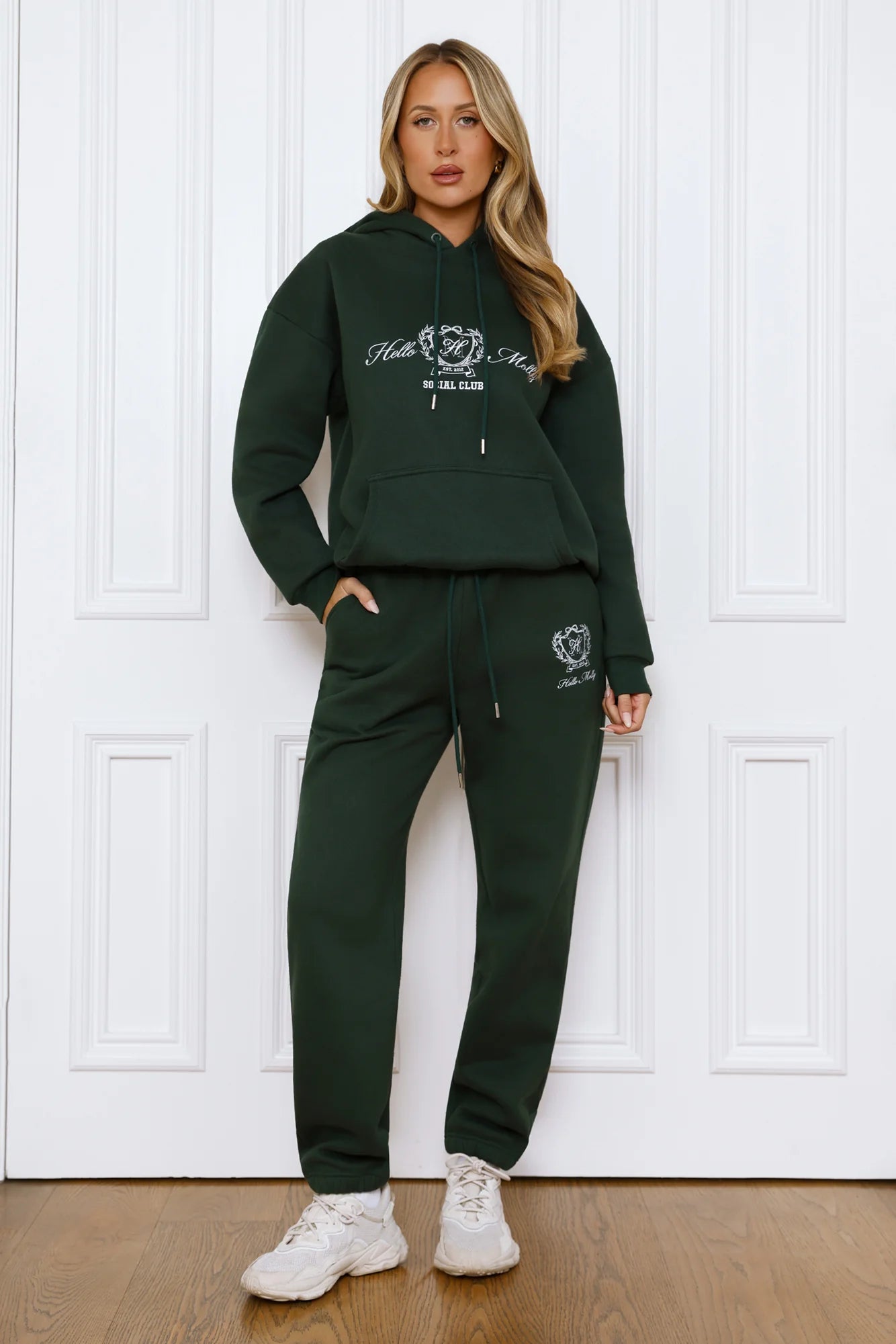 BASE Cuffed Emblem Sweatpants Green