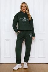 BASE Cuffed Emblem Sweatpants Green