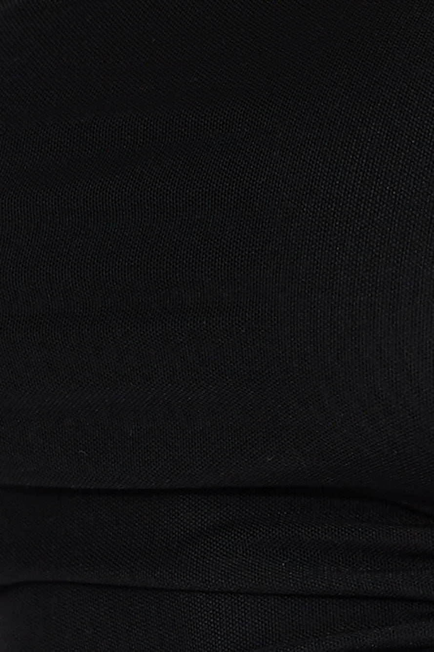 Flirty Game Strapless Mesh Top Black