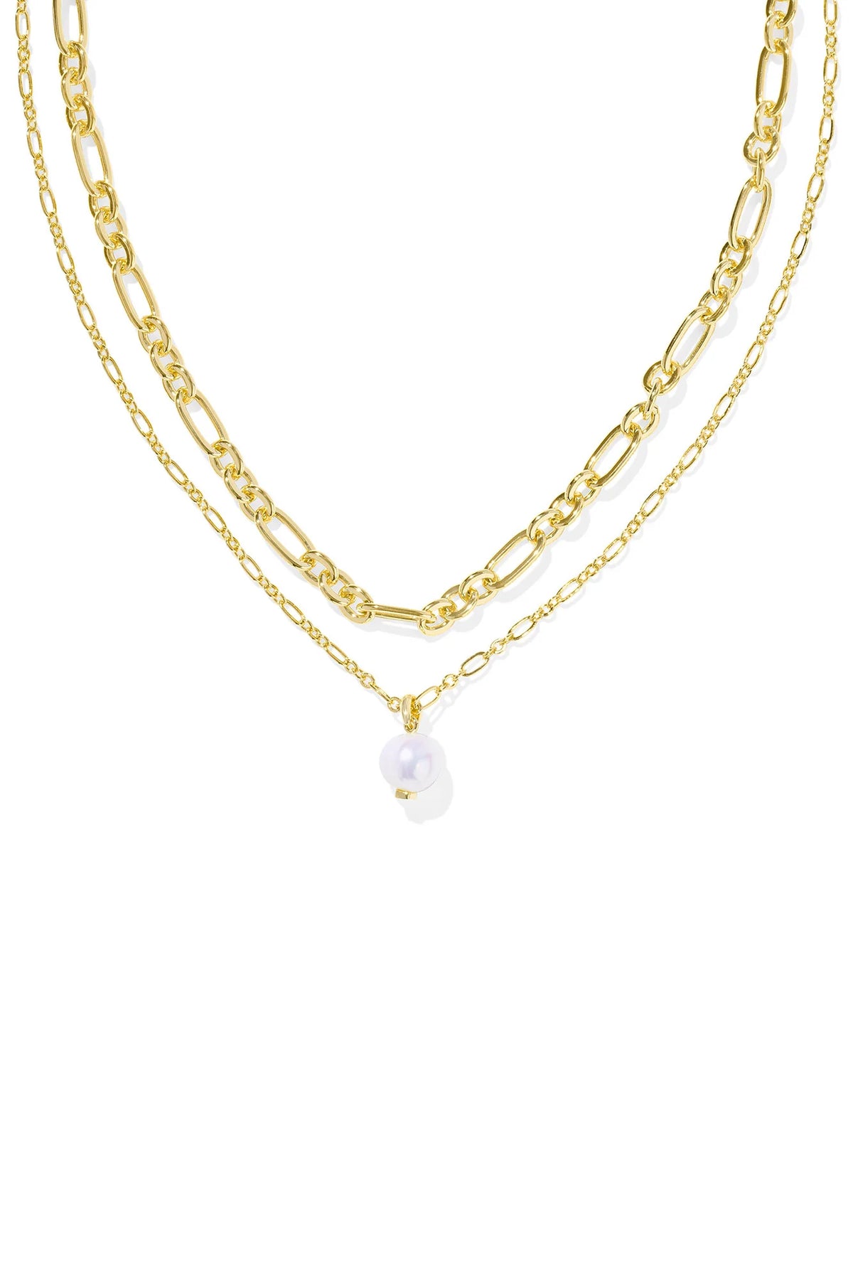 Ashton Gold Multi Strand Necklace Freshwater Cultured Pearl