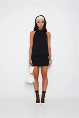 Clean Slate Tailored Halter Top Black