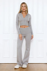 BASE Off Duty Model Straight Knit Pants Grey