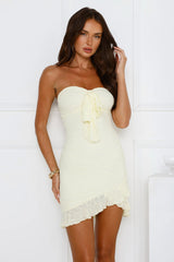 Bahamas Breeze Strapless Mini Dress Yellow