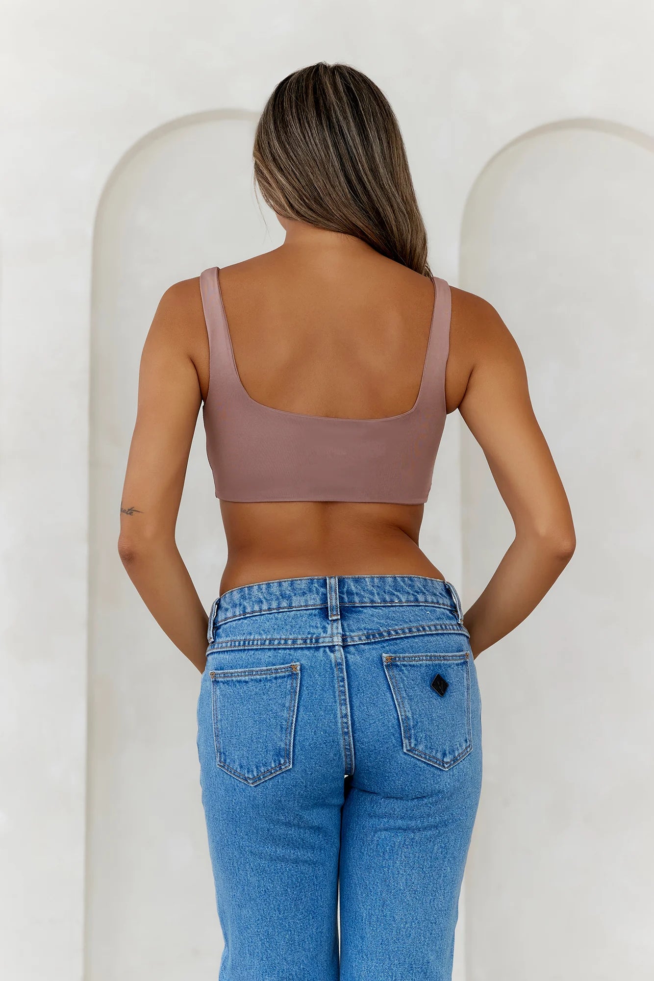 BASE  Style Essential Crop Top Mocha