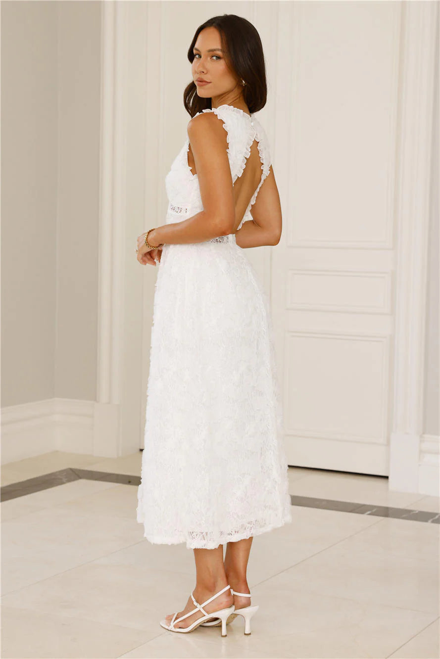 Ballet Era Lace Midi Dress White