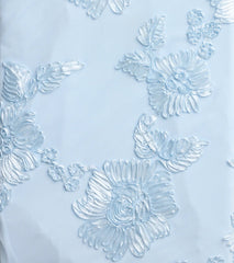 Gabi Lace-Up Floral Trim Mermaid Formal Dress