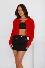 Winter Solace Knit Cardigan Red