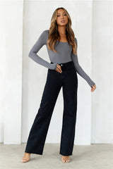 BASE  Second Skin Long Sleeve Bodysuit Charcoal