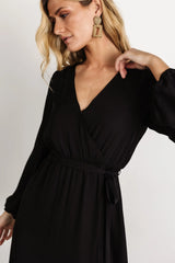 Breanne Faux Wrap Maxi Dress | Black