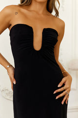 Temperature Rising Strapless Maxi Dress Black