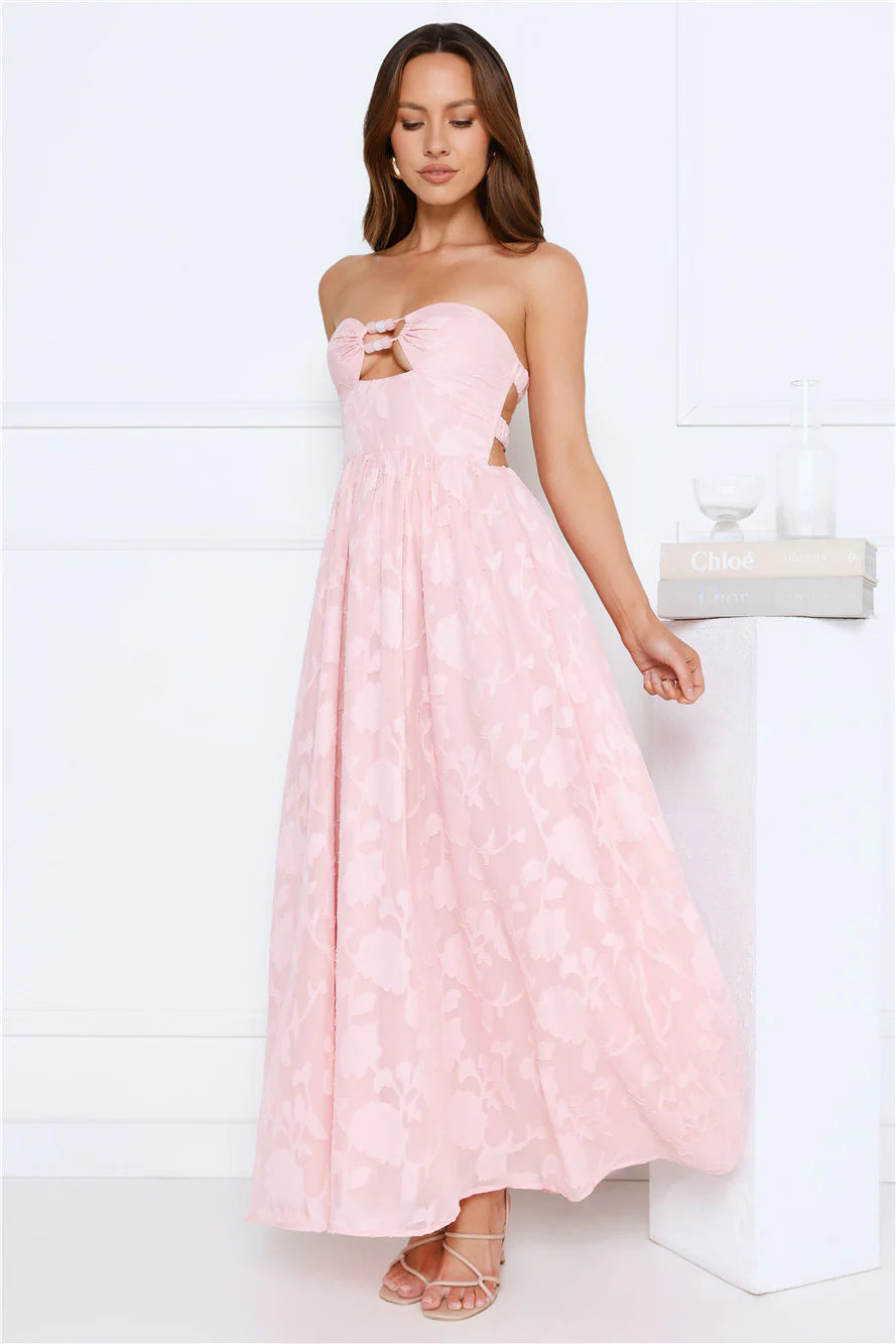 Diva Hour Strapless Maxi Dress Pink