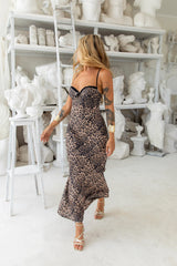 Wild Love Satin Maxi Skirt Leopard
