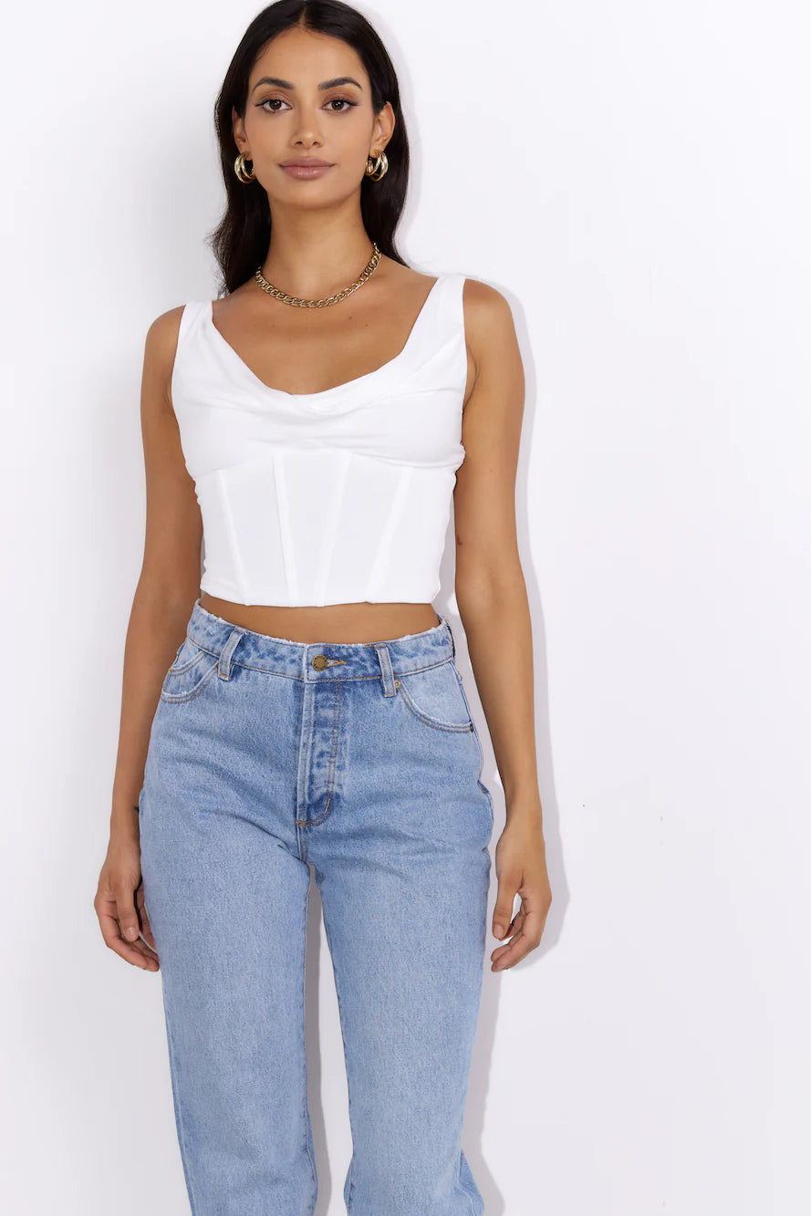 Drinks With You Crop Top White