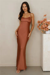 The Samara Satin Maxi Dress Copper