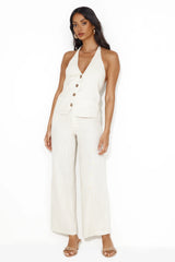 Country Retreat Linen Blend Vest Top Natural