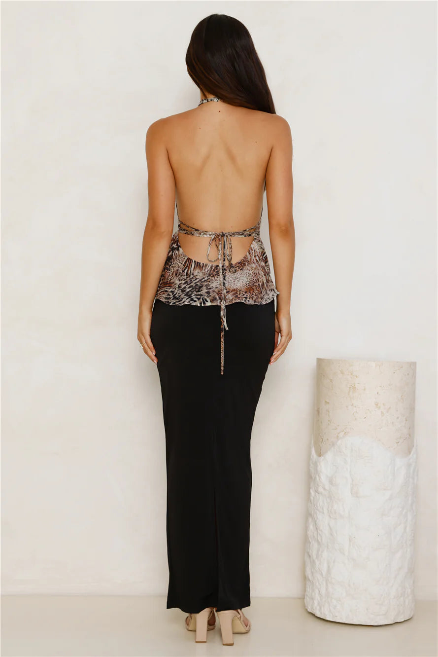 Banks Halter Top Chocolate Animal