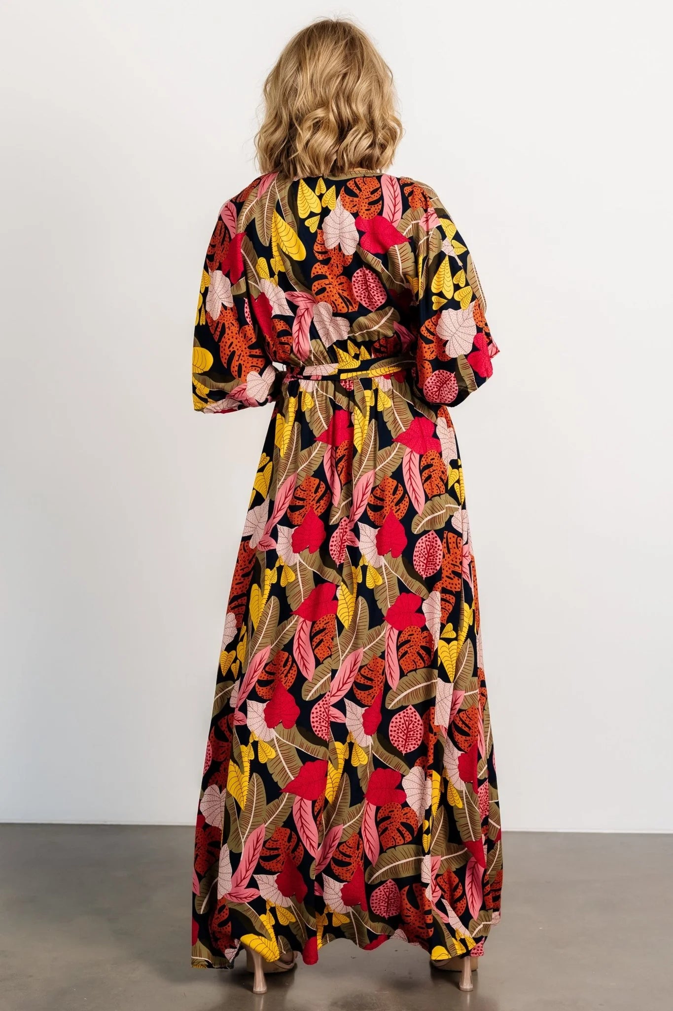 Moira Kimono Maxi Dress | Navy Multi Print