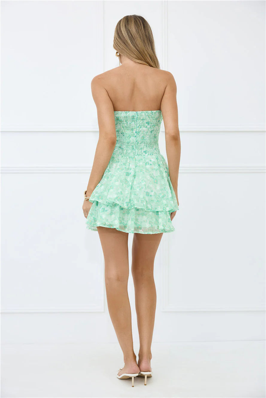 Empowered Vibe Strapless Mini Dress Green