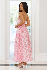Flora Fields Maxi Dress Pink