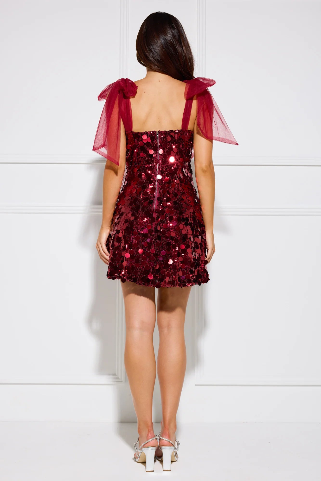 Glitterati Sequin Mini Dress Red