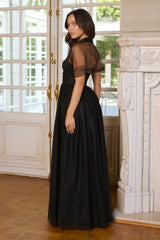 Elowen Tulle Halter Maxi Dress Black