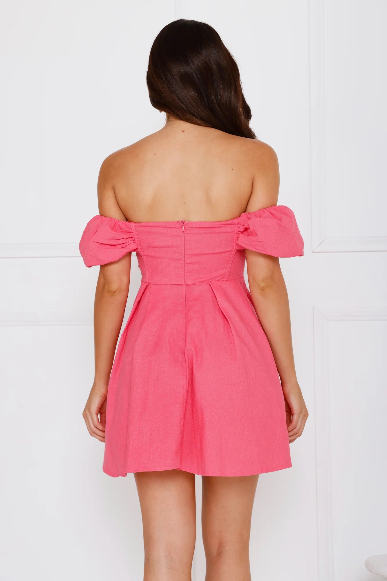 Darling Daze Off Shoulder Mini Dress Pink