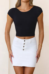 BASE Luxe Rib Scoop Back Tee Black