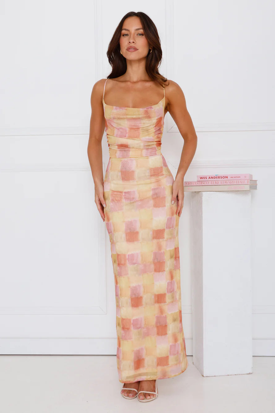 Every Detail Mesh Maxi Dress Mustard